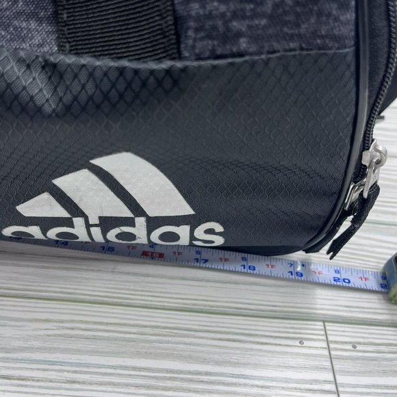 Adidas Squad III Duffel Medium Gym Bag Gray Black Nylon Turquois Interior - Picture 3 of 13